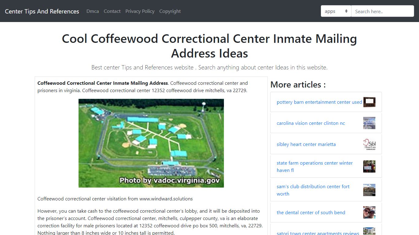 Famous Coffeewood Correctional Center Inmate Mailing Address References