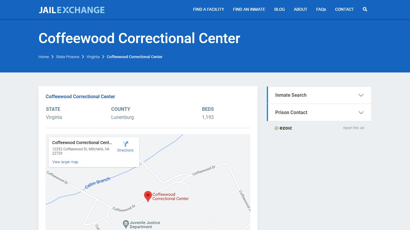 Coffeewood Correctional Center Prisoner Search | Visitation, Mail, FAQ ...